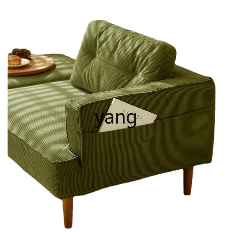 ZWS Japanese-Style Fabric Sofa Reading Study Green Apartment Living Room Double Corner Pedal Combination