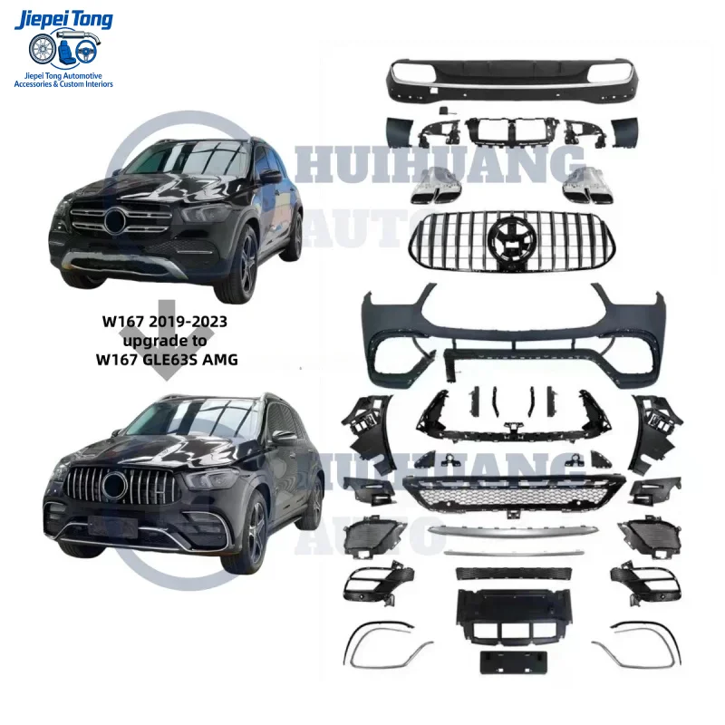 

for Car Body Kit GLE350 GLE450 GLE500 W167 2020 2021 2022 2023 Year Facelift GLE63S Model with Bumpers Grille