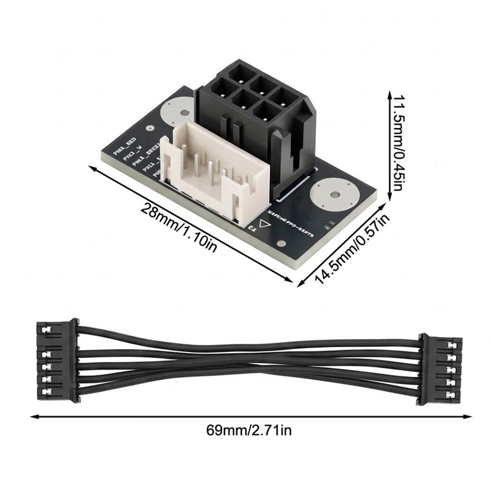For Anycubic For Kobra 3 For X AFor Motor Adapter Board for Stable Signal Transmission 28 For X 14.5 For X 11.5 mm Black