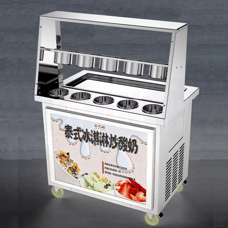 

Commercial Yogurt Frying Machine Fried Ice Cream Roll Machine Single-Pot Stir-Fried Milk Rolling Machine