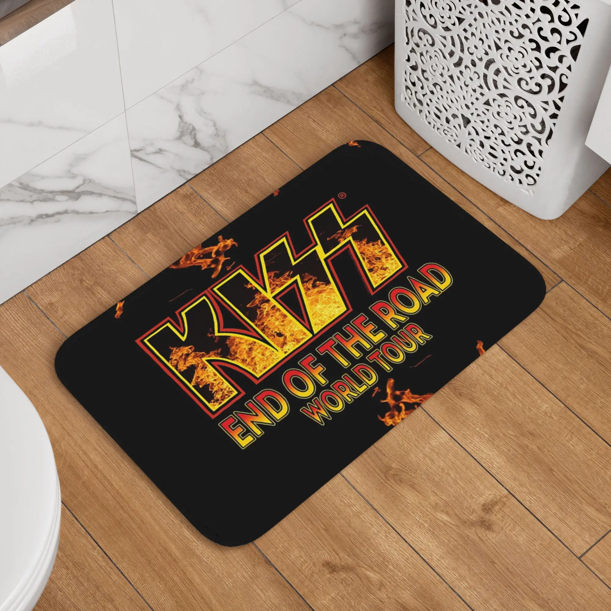 KISS End Of The Road World Tour Spaceman Catman Starchild Demon F2 - Alfombra para puerta, cocina, entrada, tapete para los pies