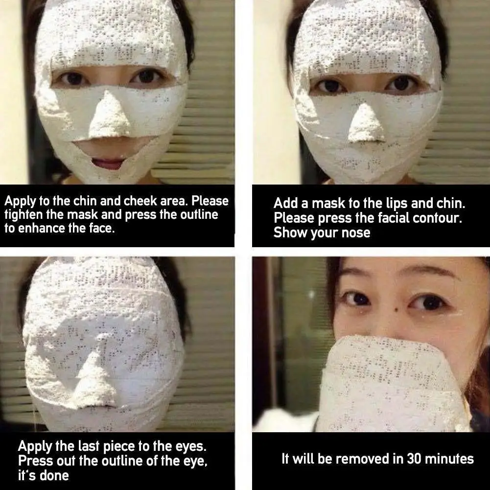 5pcs/bag Plaster Mask Sealing and Powerful Oxygen Injection Whitening Reduce Fine Lines Facial Care 5D V Face Shaping Bandage