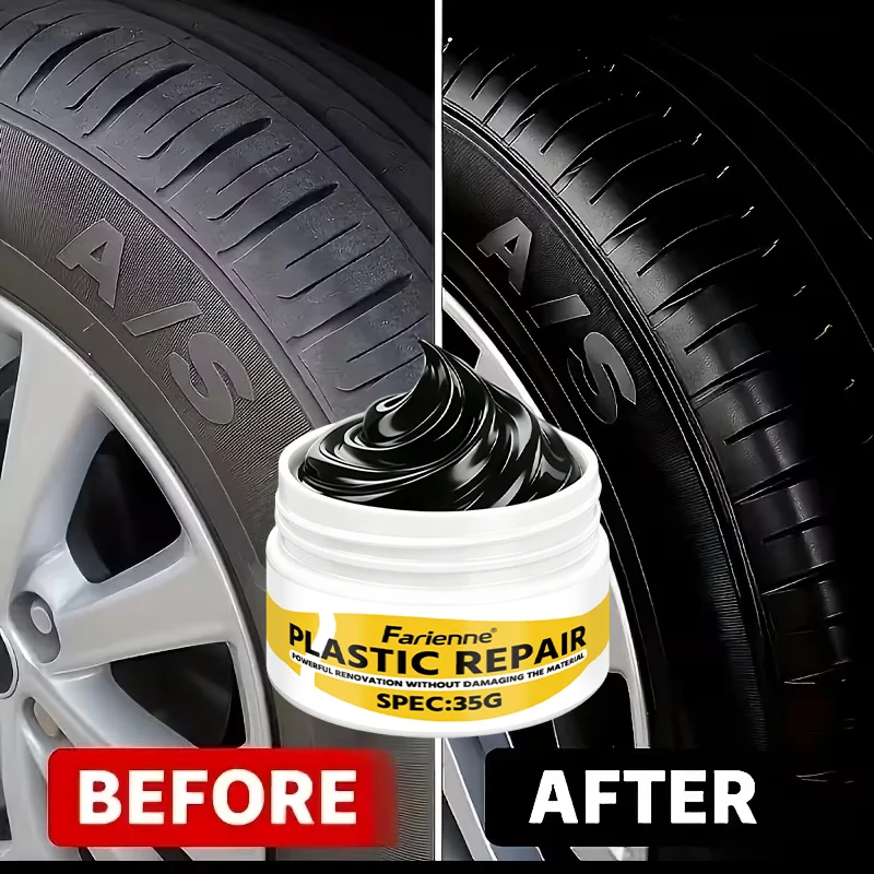 Farienne Car Plastic & Rubber Repair Cream, Interior Dashboard & Exterior Tire Restorer, Anti-Aging Blackening Paste