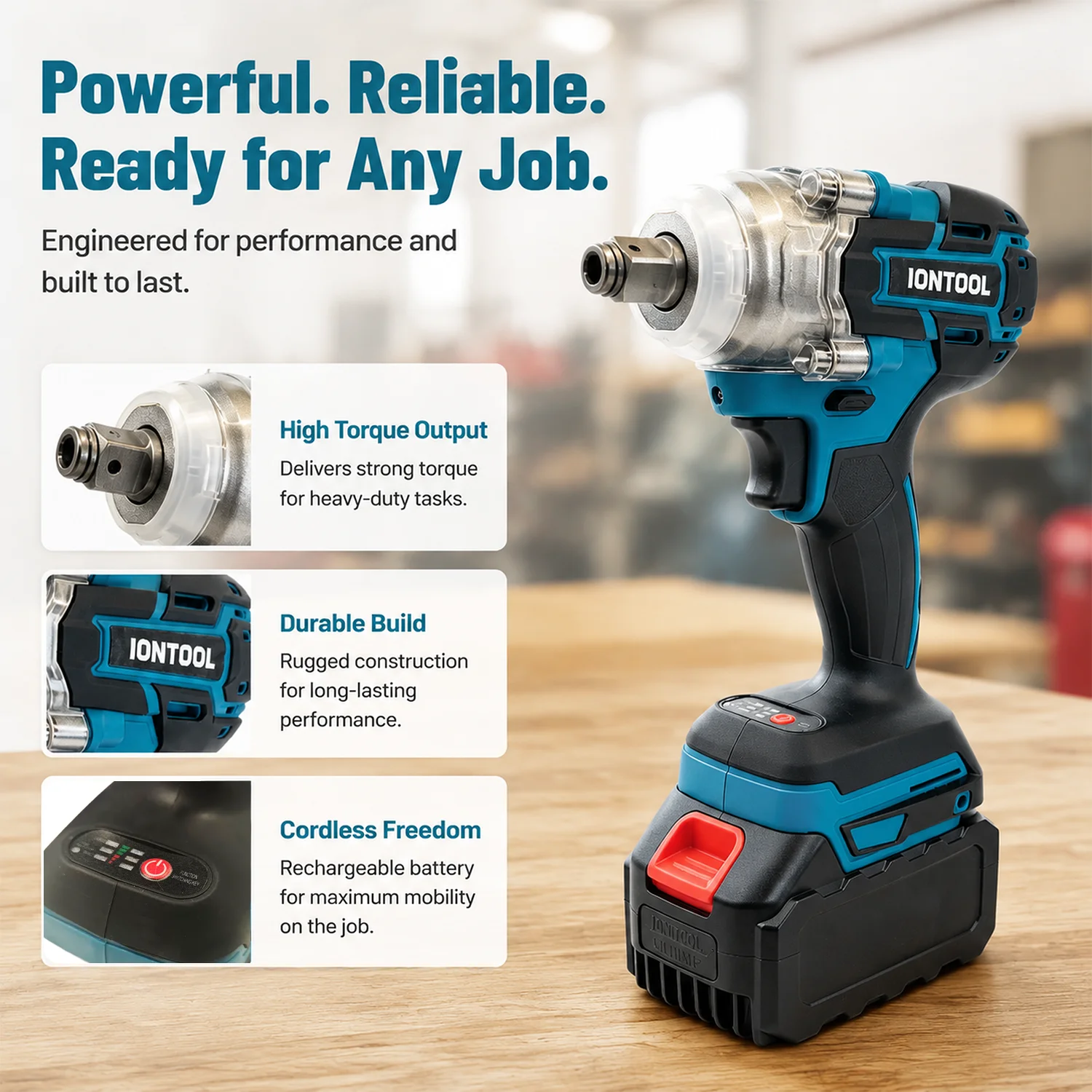 IONTOOL 350N.m Brushless Impact Wrench Bare Tool 1/2