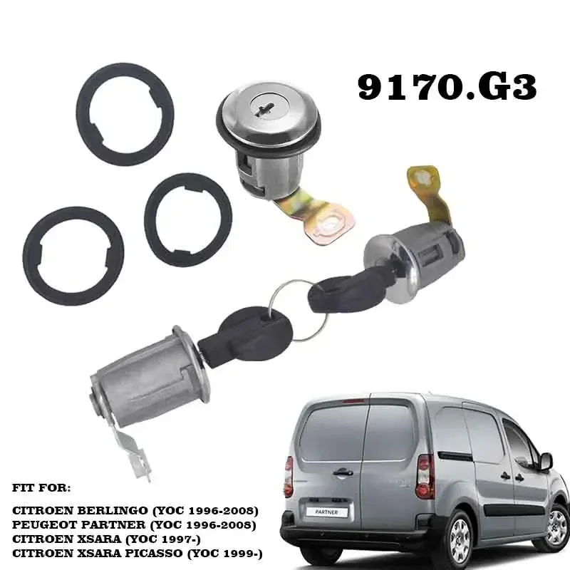 9170Г3 252522    ЦИЛИНДР ДВЕРИ С 2-КЛЮЧАМИ ДЛЯ CITROEN BERLINGO XSARA PICASSO PEUGEOT PARTNER