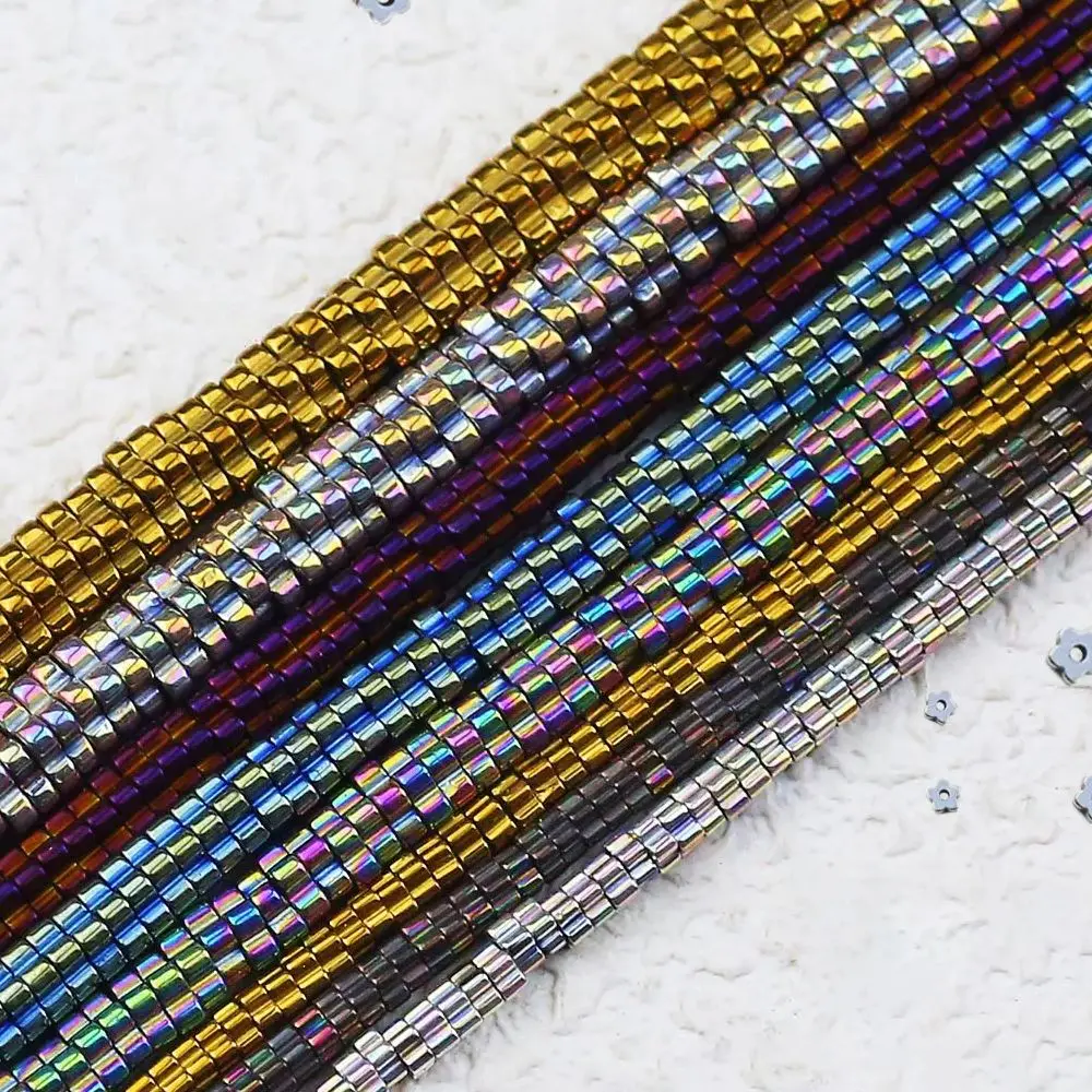 

2/3/4mm COIN Snowflake Sapphire Blue Green Copper Color Round Spacer Loose Beads For Jewelry Making Bracelet Necklace Accessorie