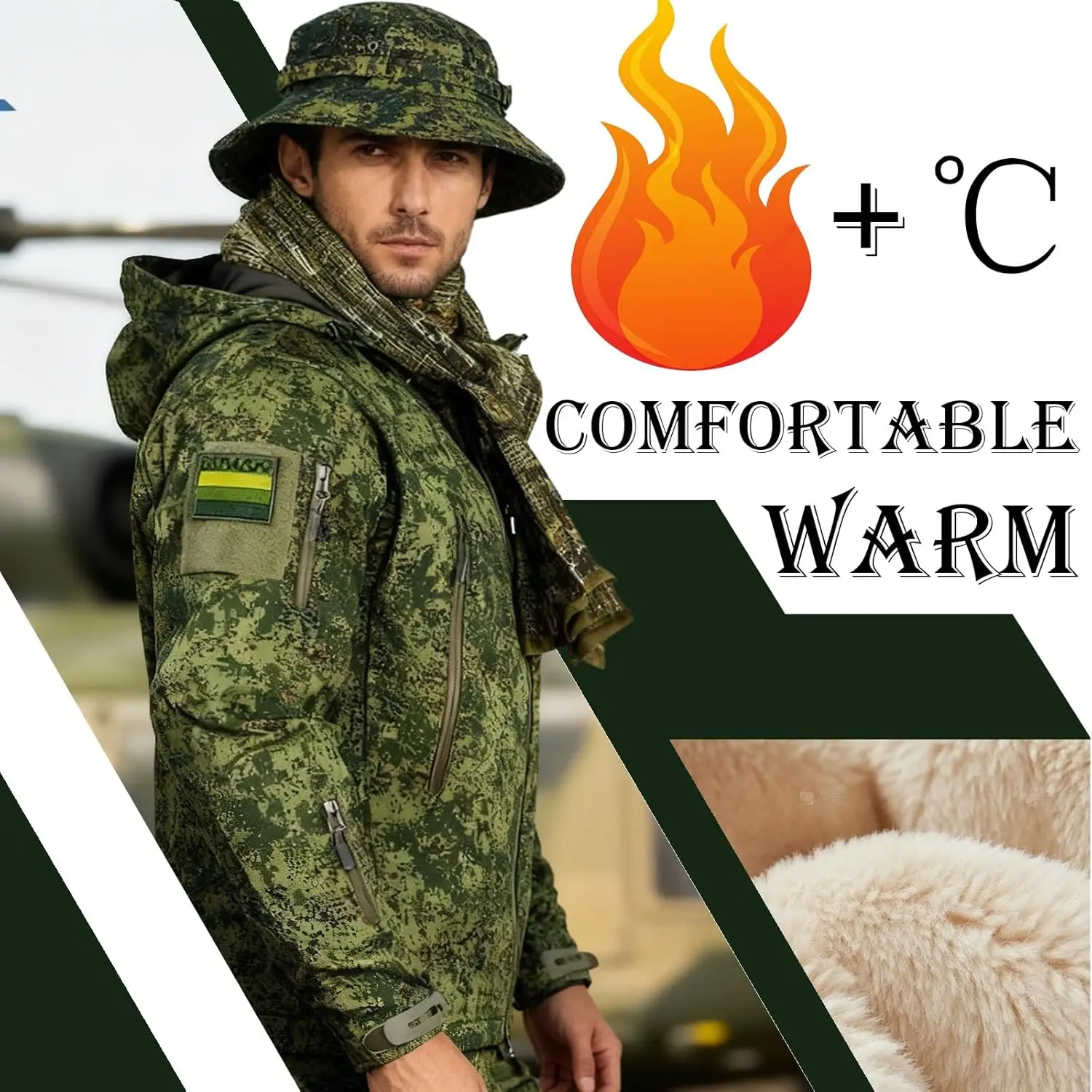 

FANDAO Outdoor Russian EMR CAMO Hunting For Jacket Tactical Suit Set Green Outdoor Wear Camouflage Costume Tactics Accessory