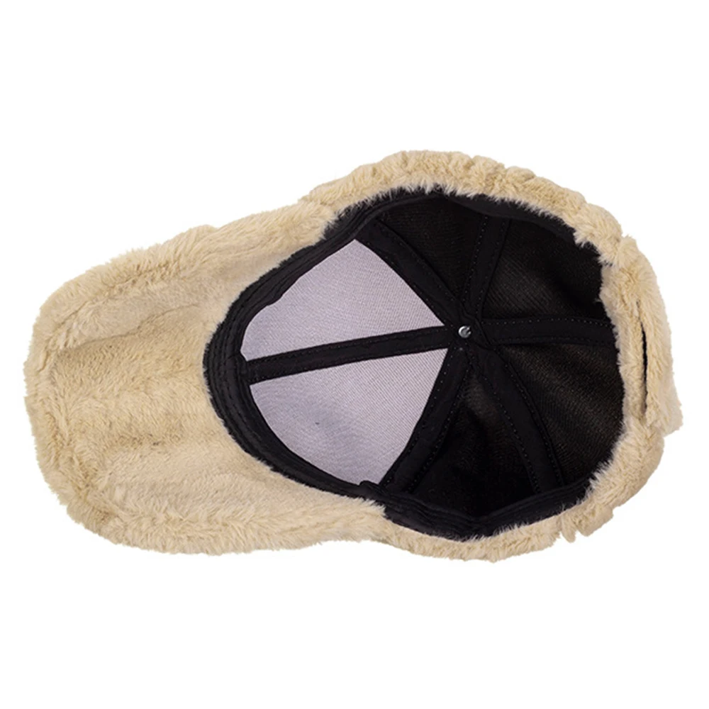 FS Beige Plüsch Winter Baseball Kappe Für Männer Winddicht Outdoor Golf Hut Warme Frauen Hüte Dicke Straße Hip Hop Caps Gorras Hombre