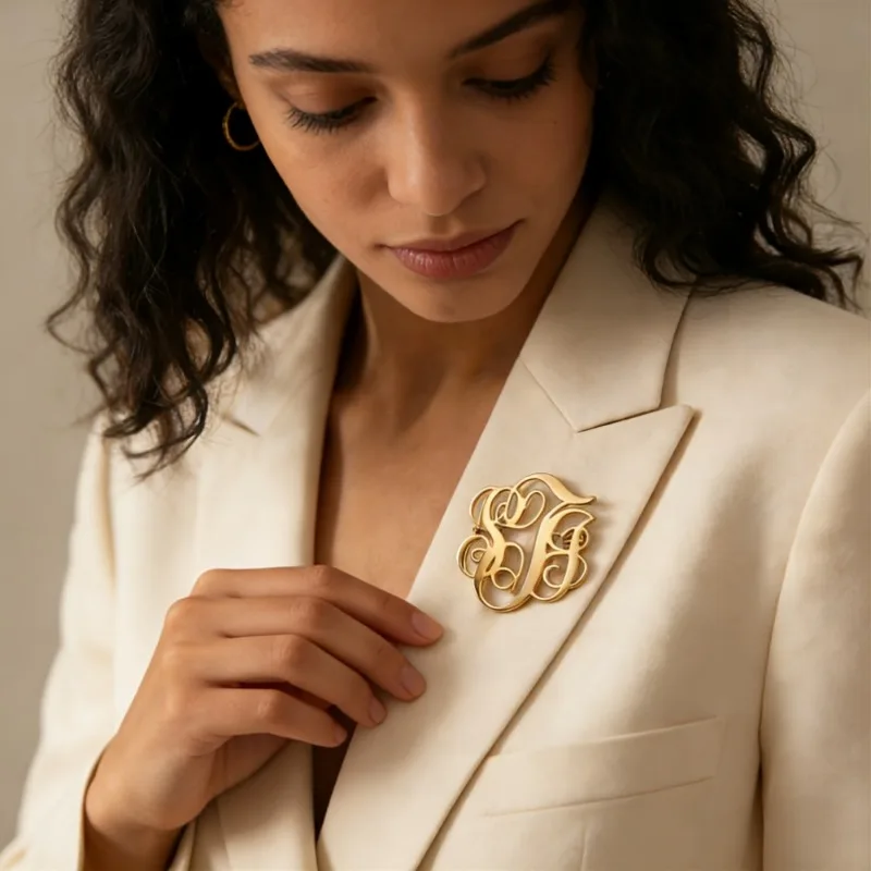 1 Piece of Interwoven Letter Brooch Personalized Bohemian Style Women's Jewelry Gift Suitable for Daily and Party Occasions