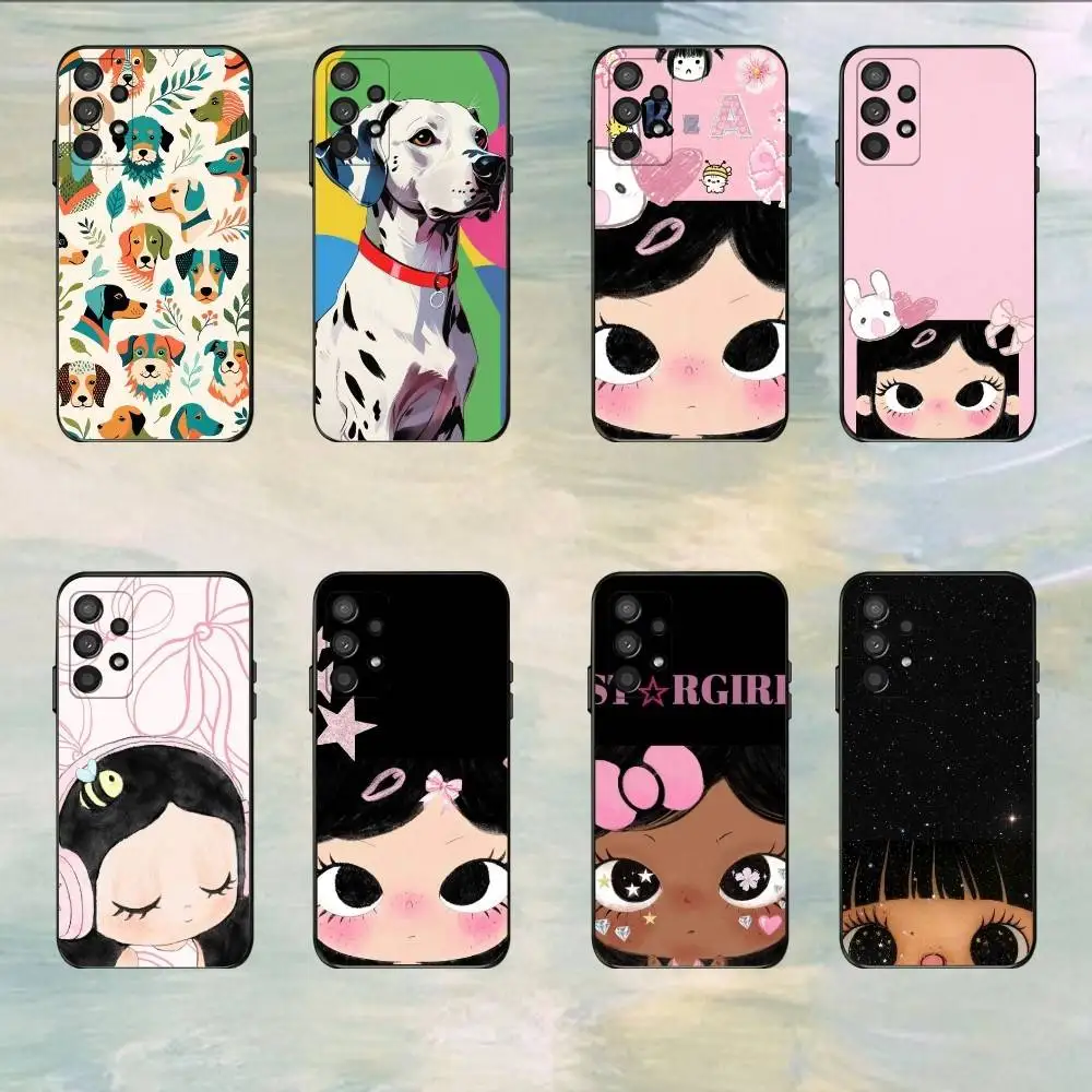 Cute Dopamine Color Block Match  Phone Case For Samsung S25,S24,S21,S22,S23,S30,Ultra,S20,Plus,Fe,Lite,5G Black Cover