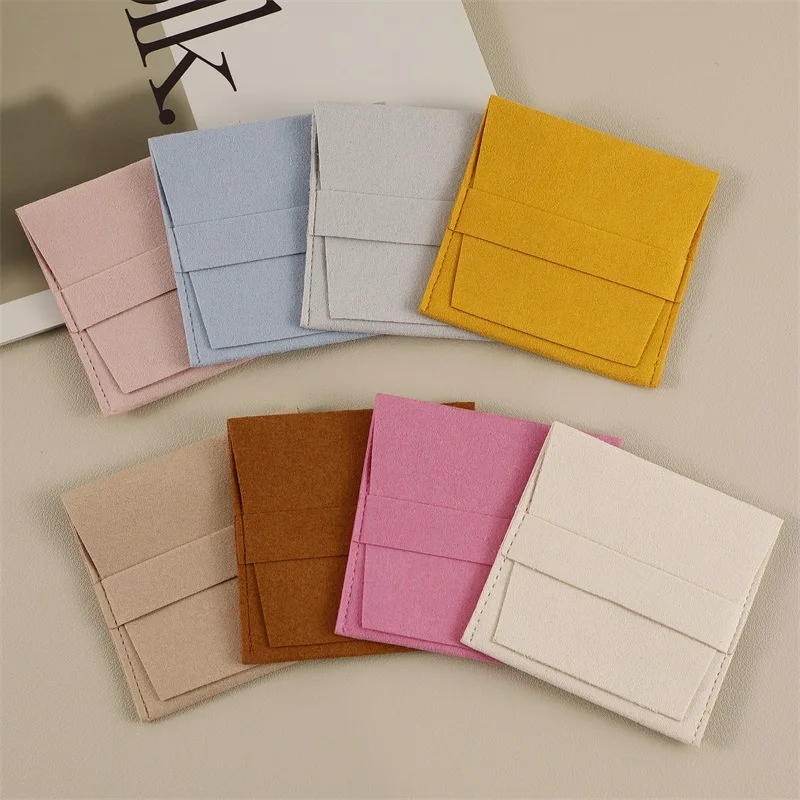 5pcs High quality Wholesale spot suede microfiber jewelry bags jewelry necklace stud pouches belt card can be customized logos