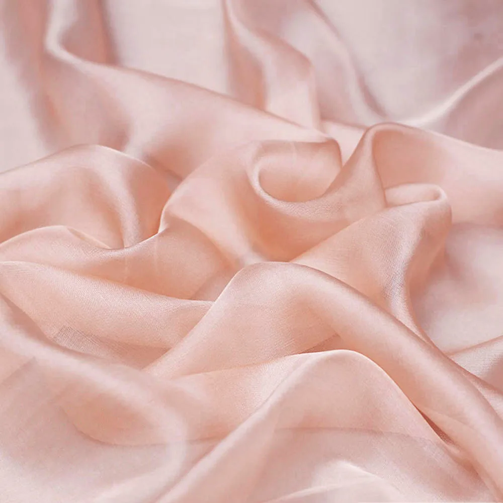 Luxury Thin Tulle Soie Fabric 100% Natural Silk Chiffon 6 momme Width 140cm Sewing Cloth Sale Per Meter 2105