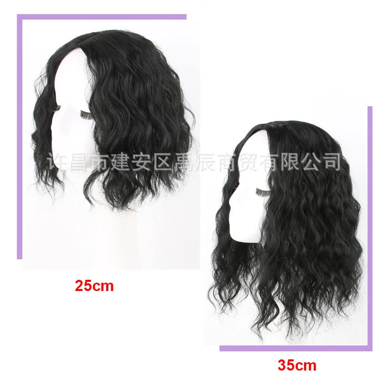 8x12cm 인모 가발 곱슬머리 자연색/다크 브라운 탈모 및 볼륨감이 적은 여성용 헤어피스 여성용 합성 헤어피스