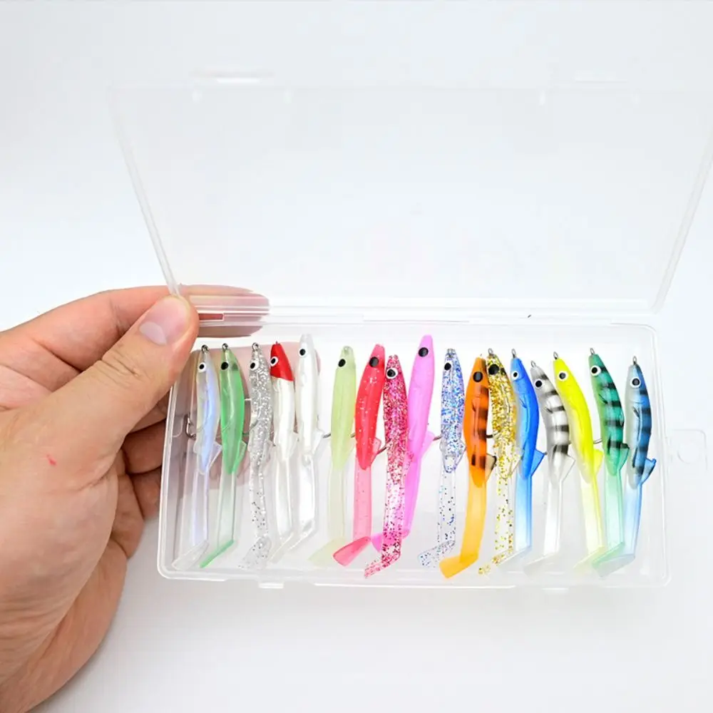 17pcs Raglou Fishing Sea Fishing Spinning Soft Lure Silicone Bait Shad Silicone Fishing Trolling Artificial Bait