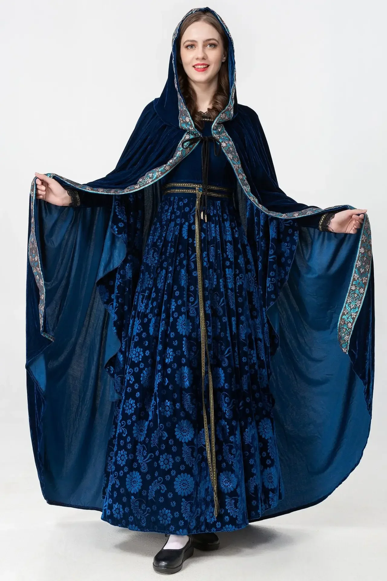 ฮาโลวีนผู้หญิงคอสเพลย์ Robe Court แวมไพร์แฟนซี Masquerade เครื่องแต่งกาย