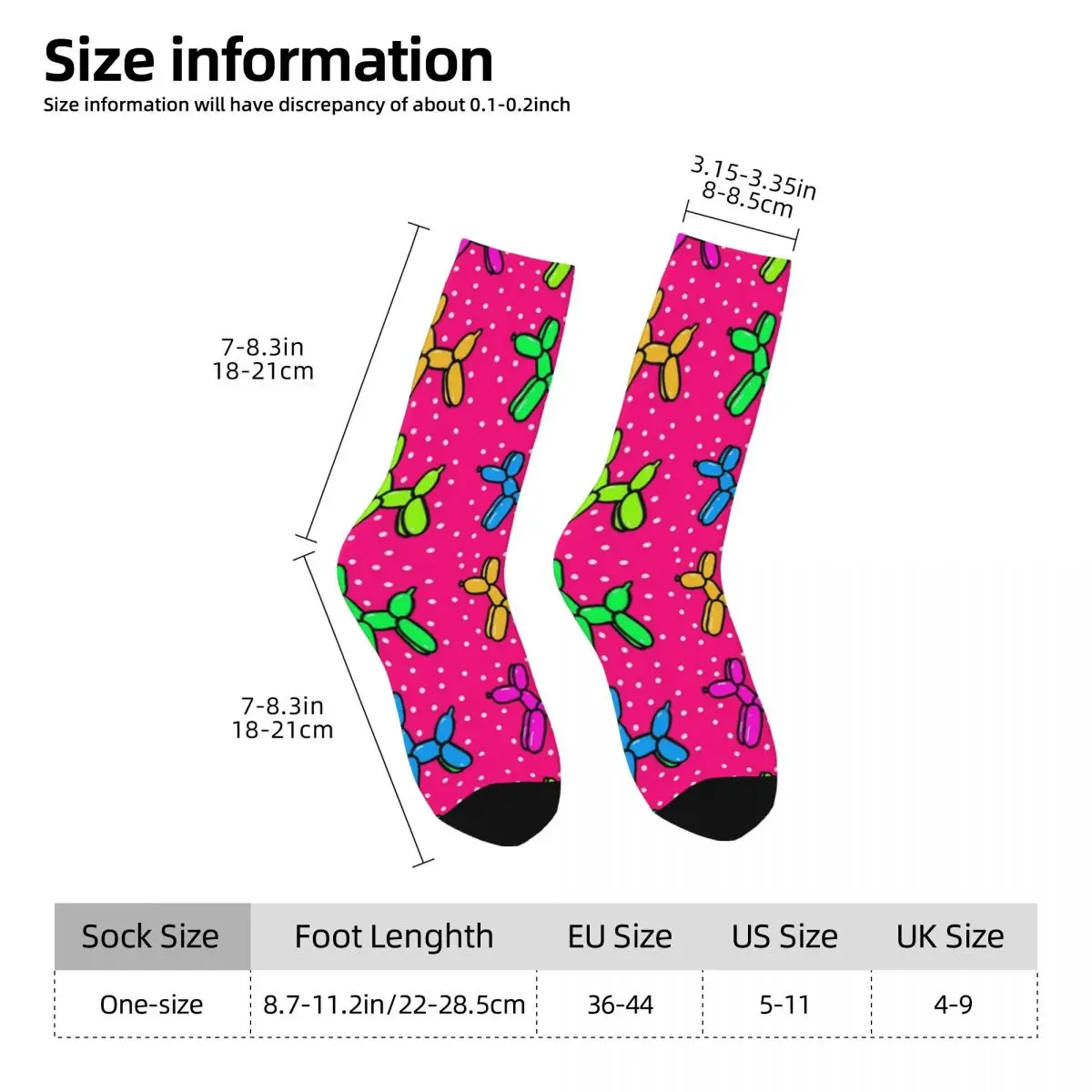 Balloon Dogs Print Stockings Polka Dots Custom Funny Socks Spring Non-Slip Socks Couple Running High Quality Socks