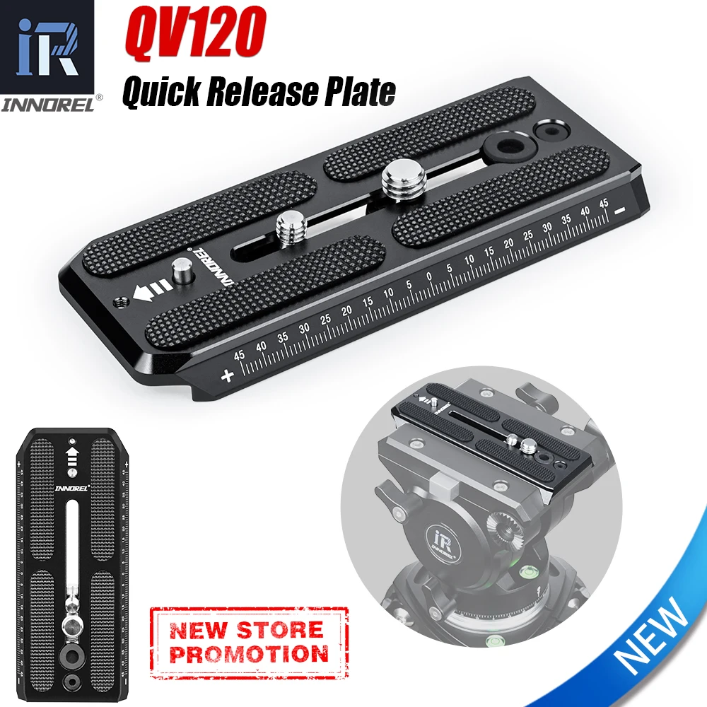 

INNOREL QV120 Quick Release Plate, For Camera Tripod Monopod Compatible with Manfrotto 501PL Series Video Fluid Head，50mm Width