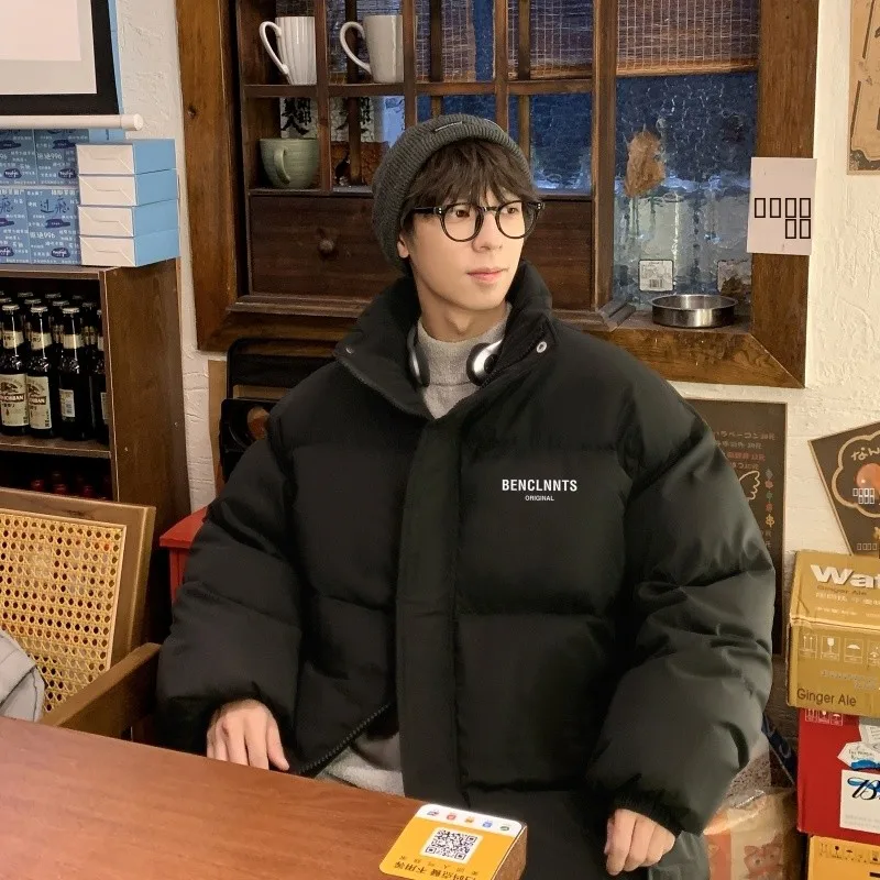 

Мужская зимняя утепленная куртка-пуховик из хлопка, молодежная модная верхняя одежда больших размеров, зимнее хлопковое пальто