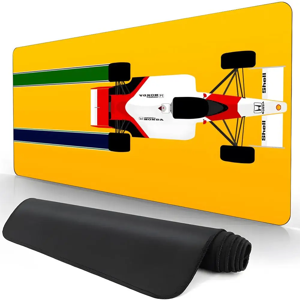 Imagem -04 - Ayrton Senna f1 Racing Mouse Pad Mouse Pad para Gamer Jogos Grandes Grande Computer Locking Edge Mousepad Pretty Keyboard Desk 900x400 mm