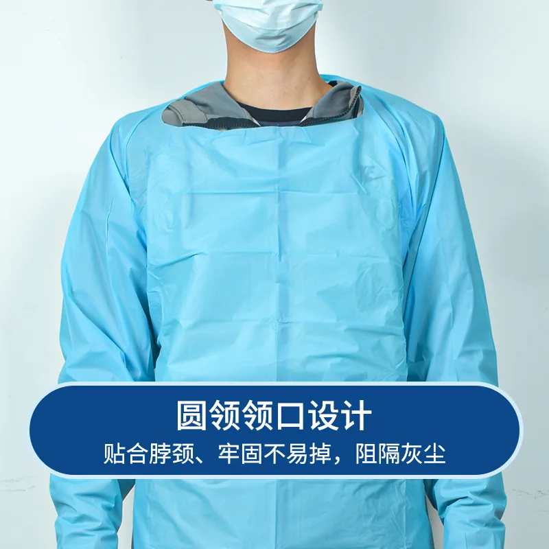 Disposable Cpe Plastic Isolation Clothing Protective Clothing Apron Disposable Cpe Robe Thickened Reverse Clothing Protective