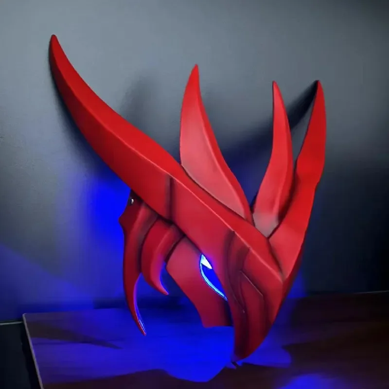 LOL Heartsteel Yone Cosplay para homens e mulheres, festa de Halloween, acessórios de carnaval, máscara de resina com luz LED