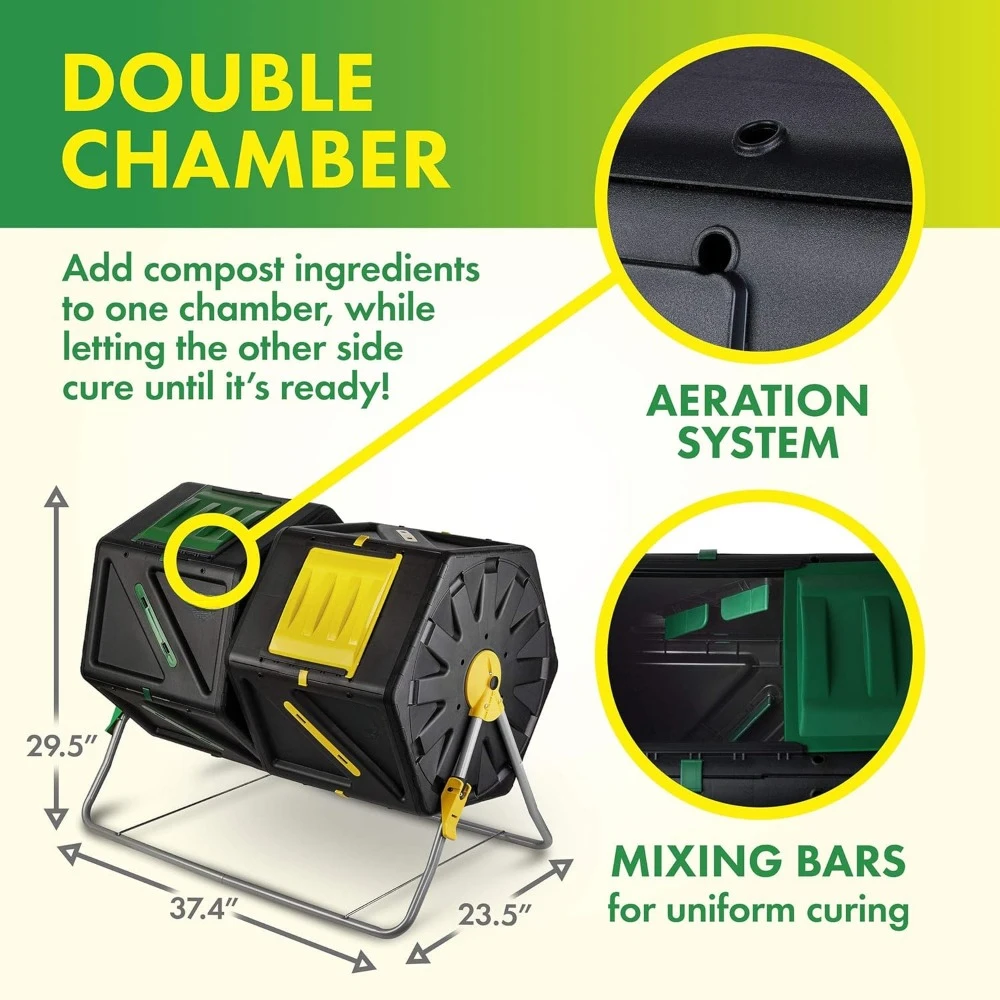 Large Double Chamber Comjob Drum, Heavy-Duty, Large Capacity, Equipped with 2 Sliding Doors