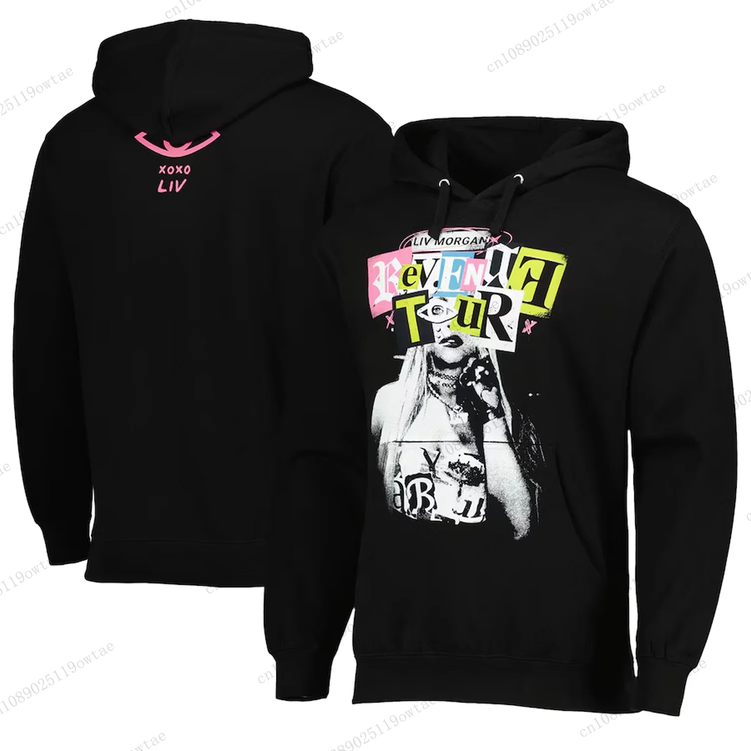 Men's Black Liv Morgan Revenge Tour Pullover Hoodie 2024 New Arriver Fathion  Wrestling Fighting Style Streetwear Adult&Kid Top