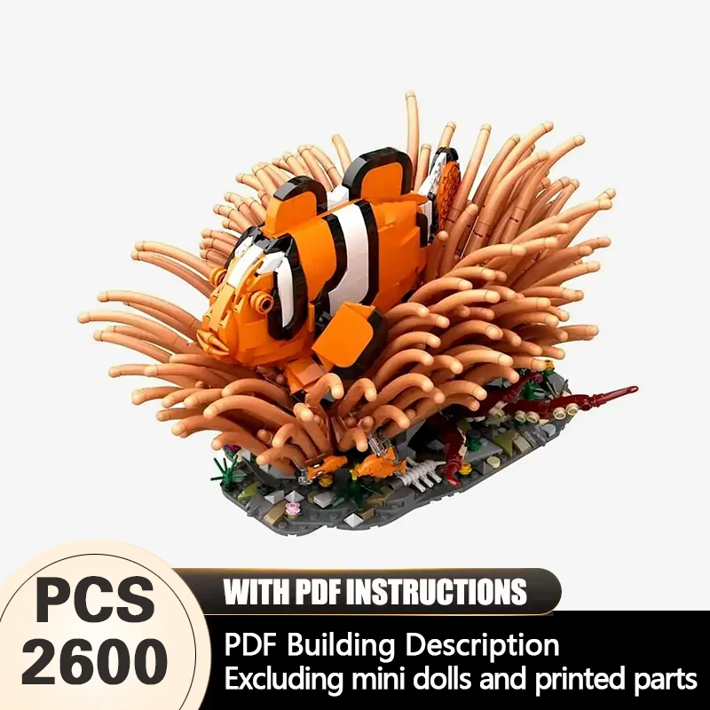 Creators Animal Series Model MOC Building Bricks Clown Fish And Anemone Modular Technology Gifts Holiday Assemble Toys Suit