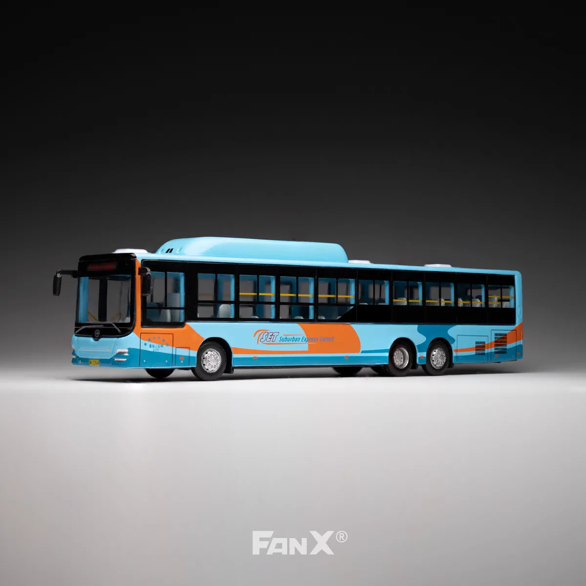 FanX China City Bus Diecast 1/110 مقياس سبيكة حافلة نموذج سيارة لعب الأولاد هدية