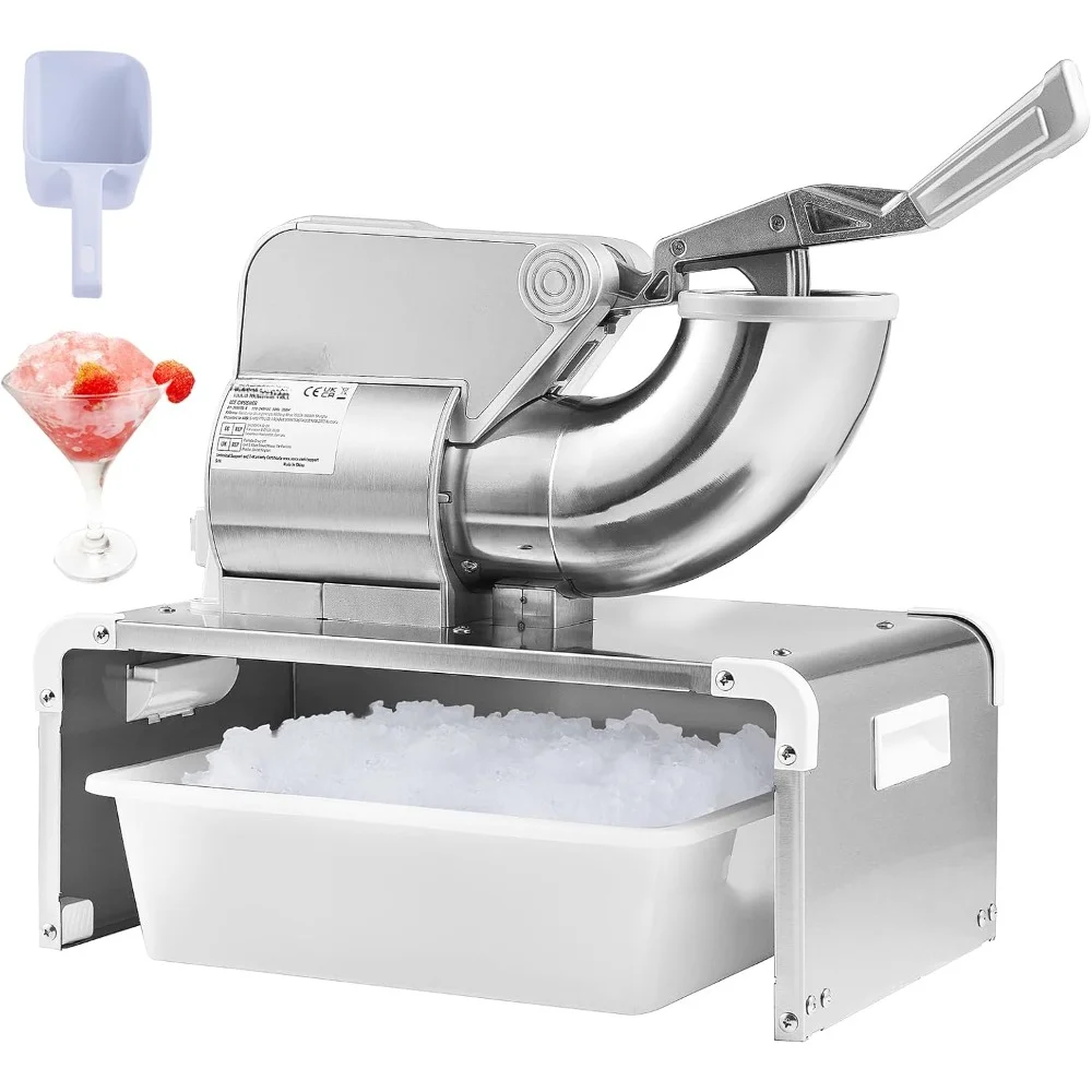 

HAOYUNMA Ice Crushers Machine, 661lbs Per Hour Electric Snow Cone Maker with 4 Blades, Stainless Steel Shaved Ice Machine