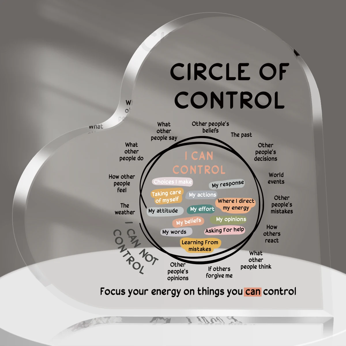 

1PC Mental Health Awareness Acrylic Circle Of Control Plaque Sign Inspirational Sign For Counselors Anxiety Therapy Office Decor