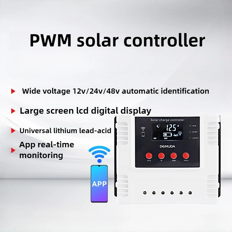 PWM Solar Controller 12/24/48V Automatic Identification Intelligence System Charging Controller 40A 50A 60A Pvc Material