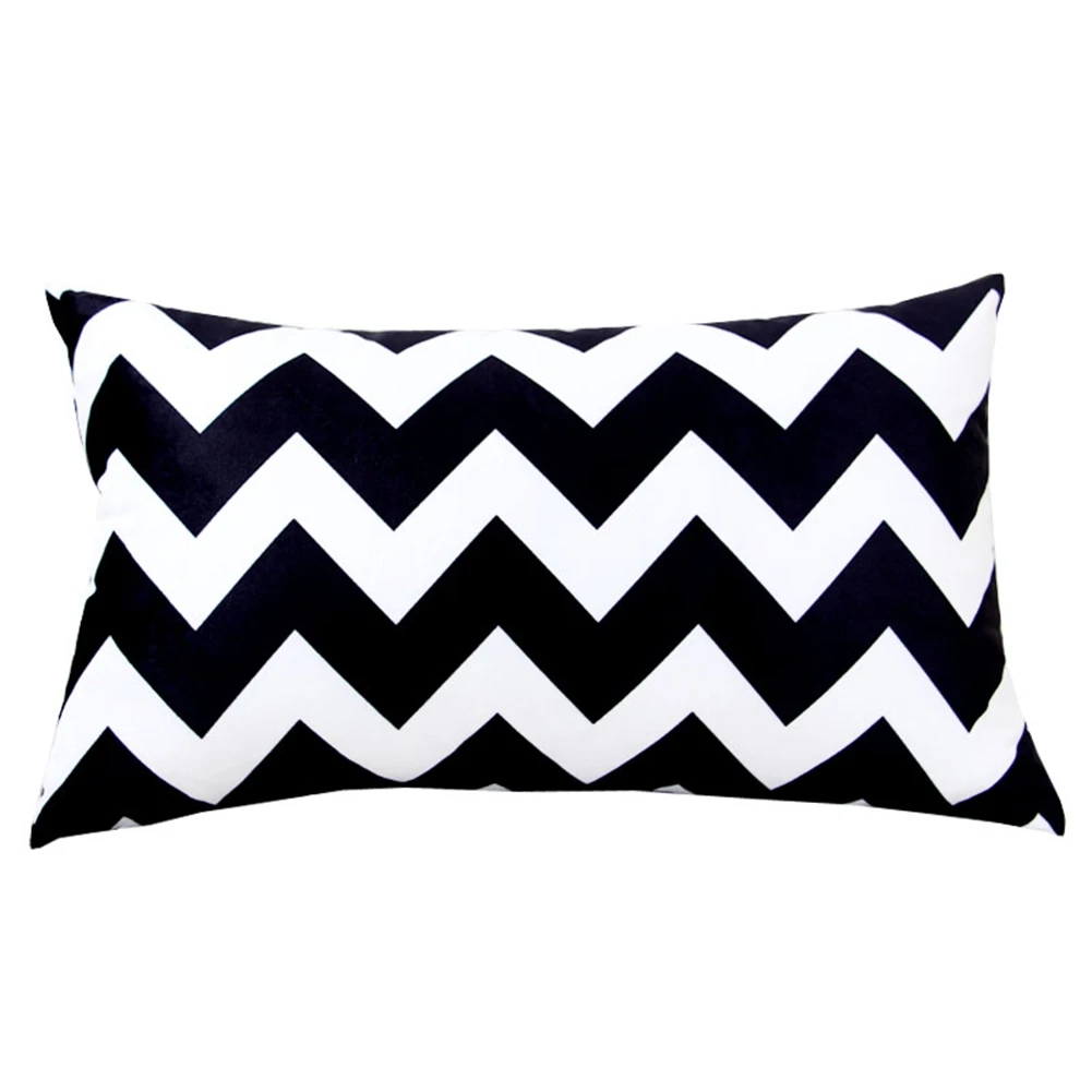 Minimalist Style Geometry Stripe Plush Rectangle Pillow Case Stylish Living Room Sofa Decorative Cushion Cover 30x50 Cm