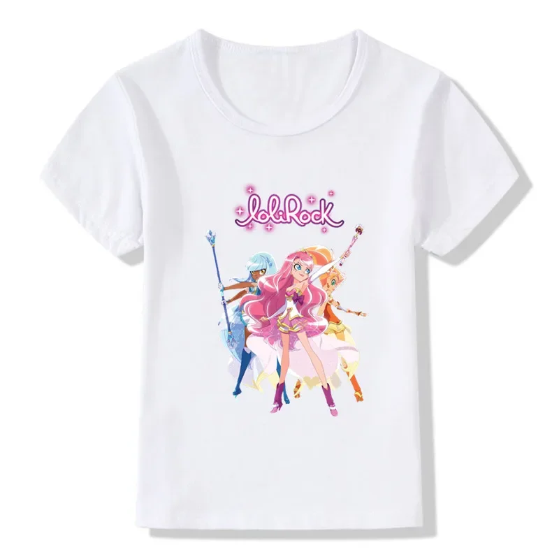 LoliRock Magical Girl Graphic Cartoon Girls T-shirt Cute Children\'s Clothes 2024 Summer Short Sleeve Kids T shirt Baby Boys Tops