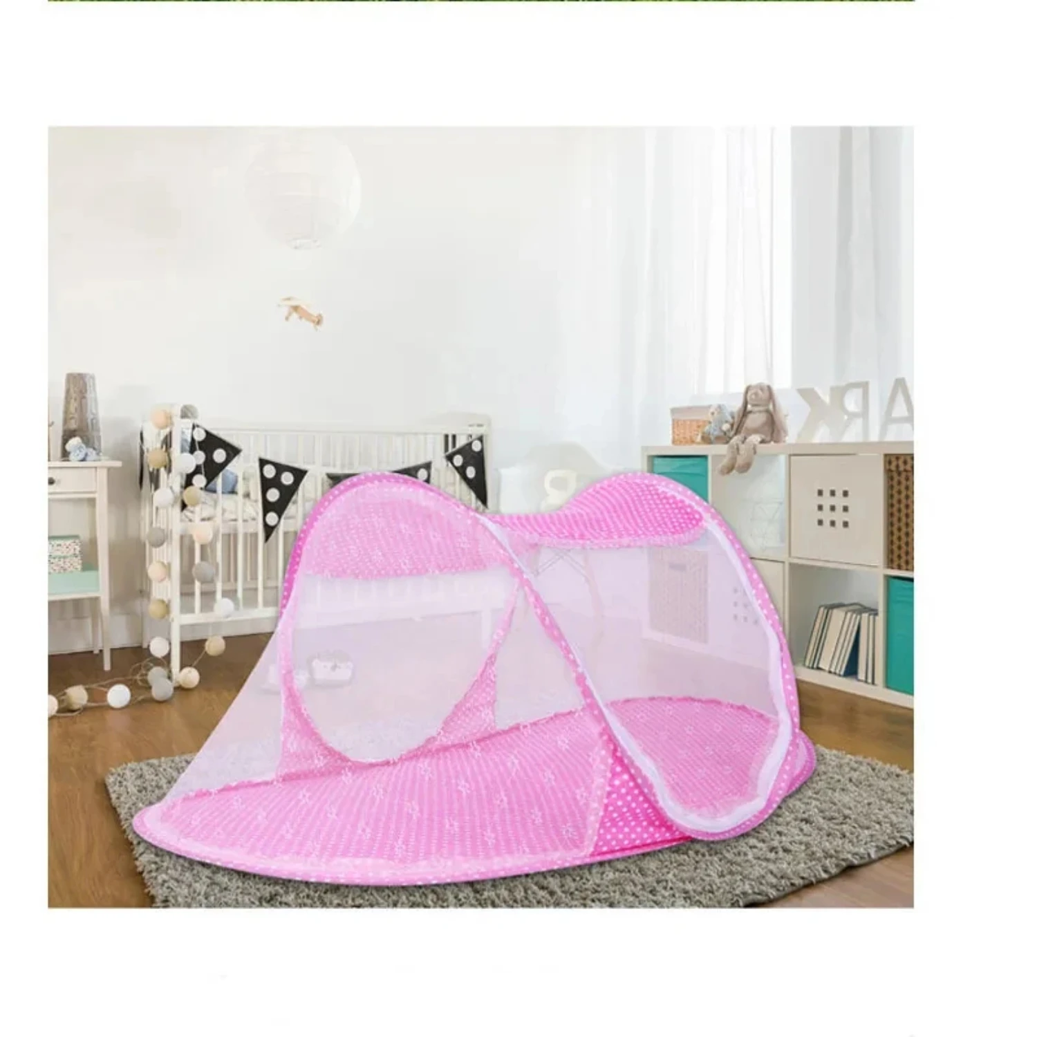 Portable Foldable Newborn Sleep Bed for 0-3Years, Polyester Baby Netting with Mosquito Nets. Travel Bed Netting Play Tent for Ch