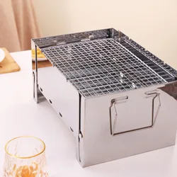 About 30X20X15cm Portable Folding BBQ Grill for Outdoor Camping Bonfire Parties Collapsible Wood-Burning