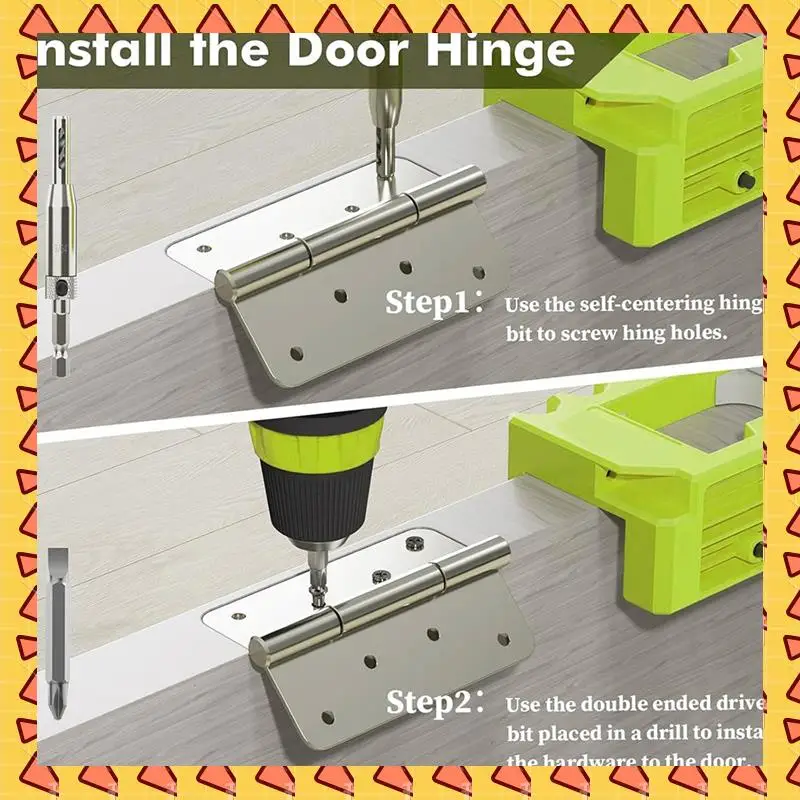 A008 Door Hinge Jig,Door Hinge Router Jig, Door Hinge Installation Kit Fit 3 Inchto 5 Inch Length And 1/4 Inch Or 5/8 Inch