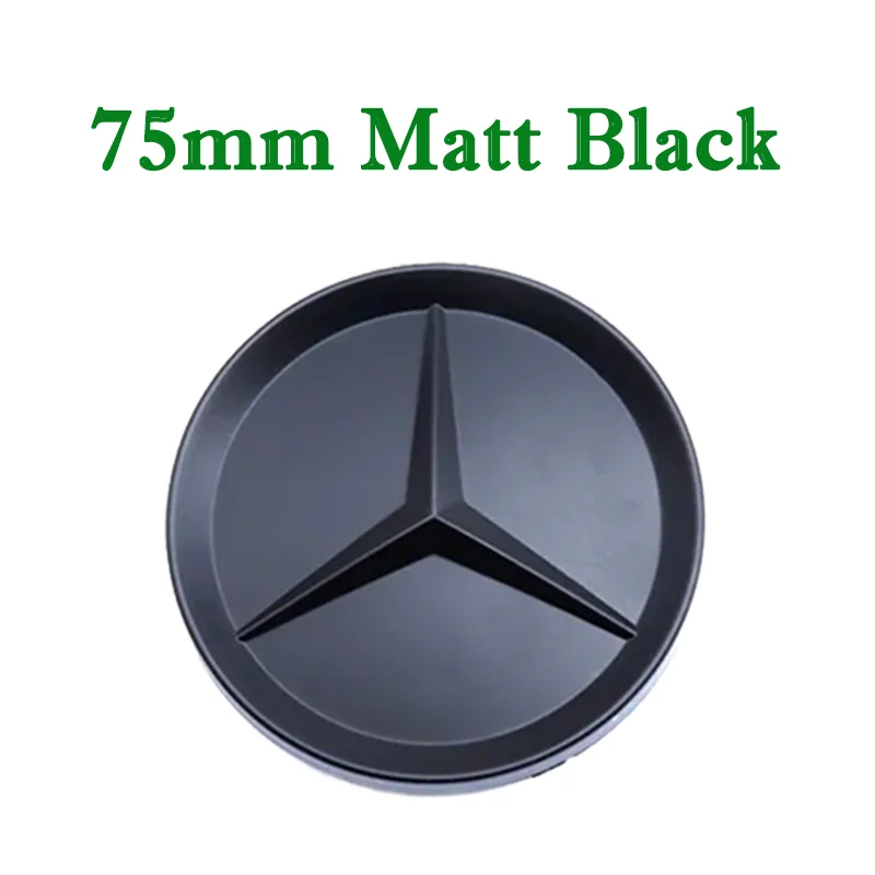 80 pcs 75mm Wheel Center Cap Badge Styling For Mercedes Benz Car Hub Dust-Proof Cover Emblem Logo Full Glossy Black Matte Silver