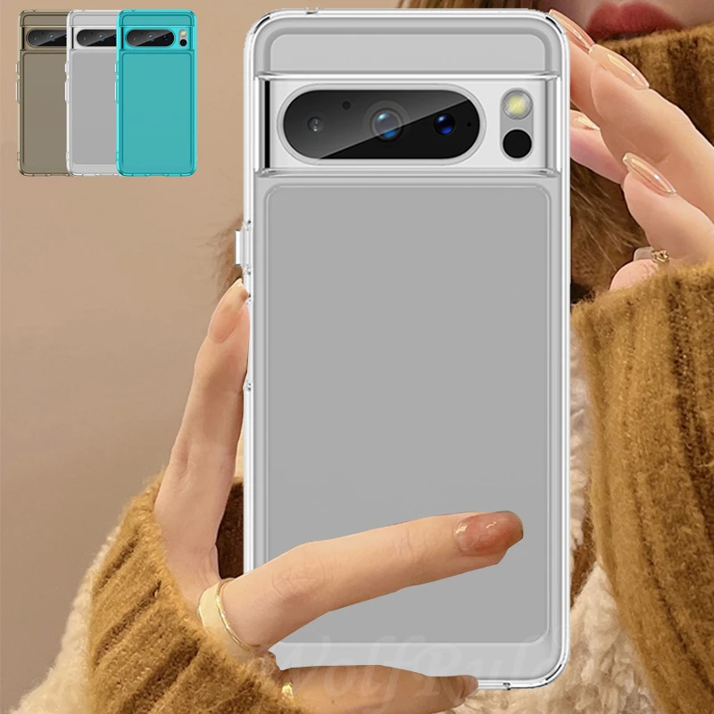 

For Google Pixel 8 Pro Case Cover Google Pixel 7 8 Pro 6A 7A Capas Shockproof Plain Transparent Clear Fundas Google Pixel 8 Pro