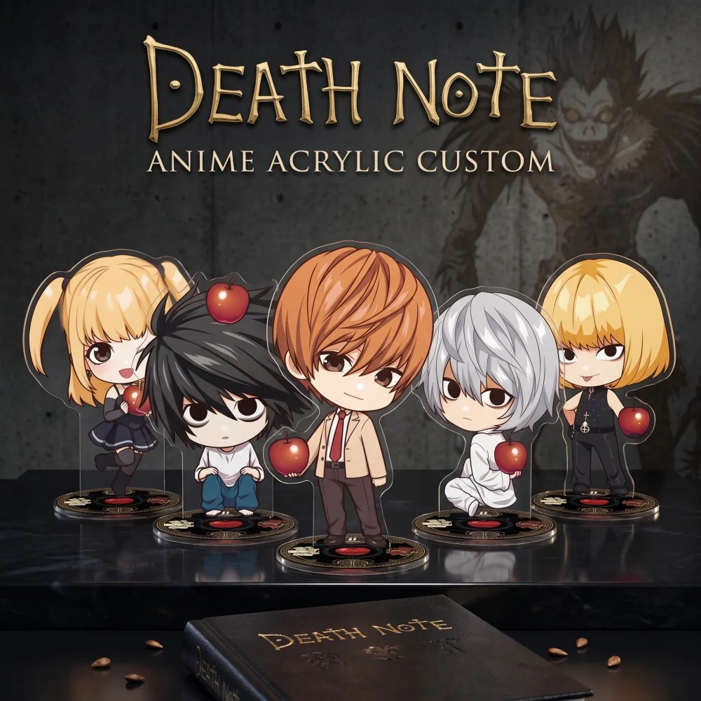 Anime Death Note Acrylic Stand Keychain Light Yagami L Lawliet Misa Amane Q Version Cute Desktop Decor