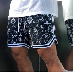 Paisley Camouflage Shorts Printing Mesh Breathable Mens Fitness Sports Leisure Basketball Running Training Shorts Phone Pockets