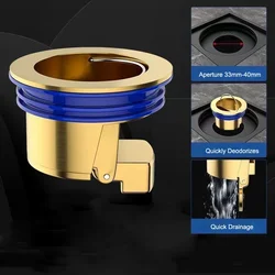 All-copper Floor Drain Core Floor Shower Drain Stopper Insectproof Anti-odor Deodorization Toilet Kitchen Bathroom Toilet Sewer