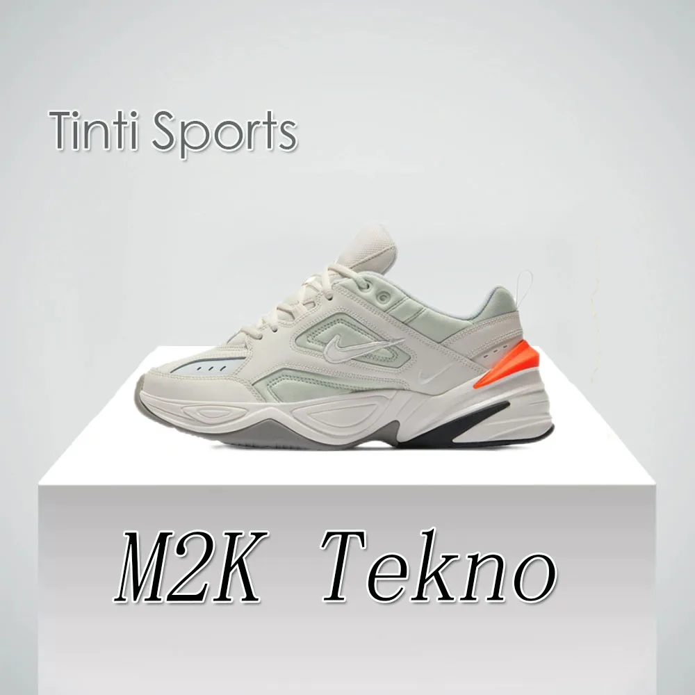 Nike New M2K Tekno Low Men's Sneakers Classic Retro Casual clunky shoes Lightweight cushioned comfort Sneakers Grey&light green