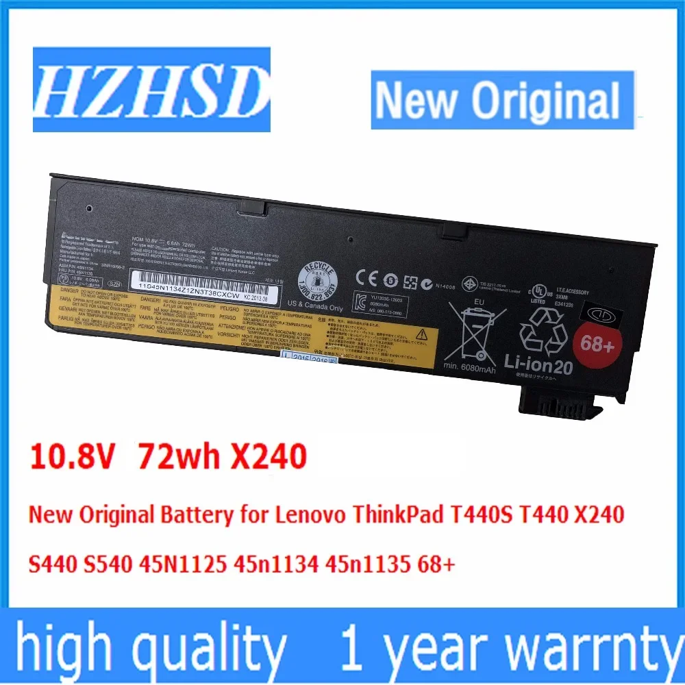 10.8V/11.22v 72wh X240 New Original Battery for Lenovo ThinkPad T440S S440 S540 45N1125 45n1134 45n1135 68+ High capacity