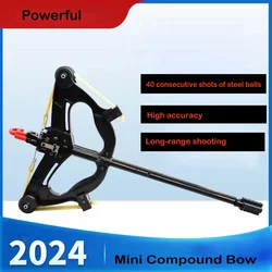 40 consecutive shots 8 mm steel ball mini compound bow with high power and long range