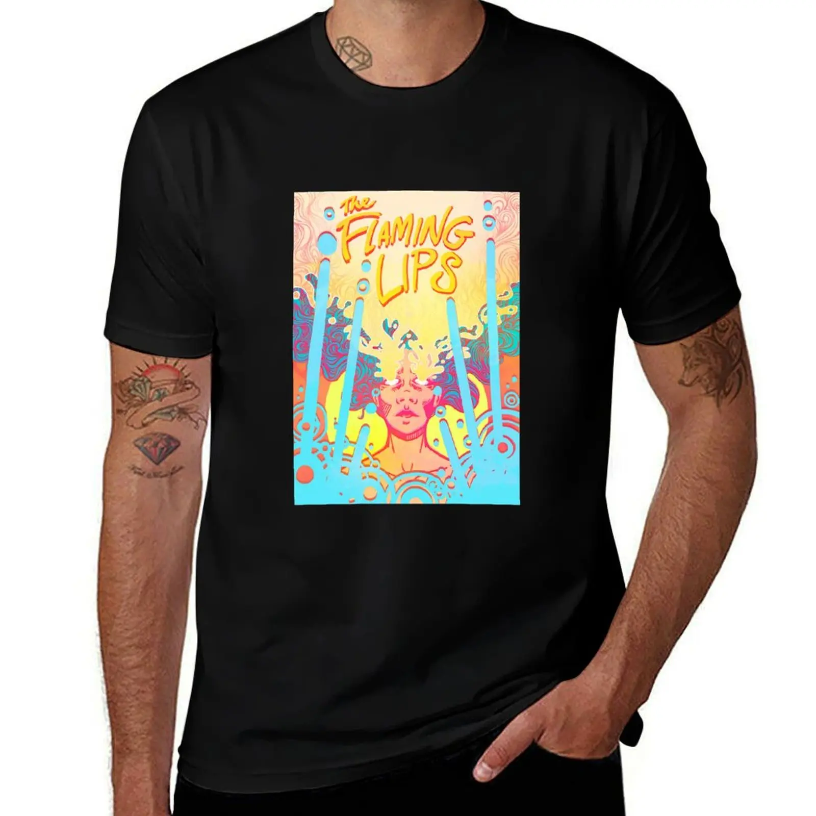 

The Flaming Lips A Psychedelic Rock Band And Pop Poster Summer Tour 2019 Dj Electronic T-Shirt luxury t-shirt men workout shirt