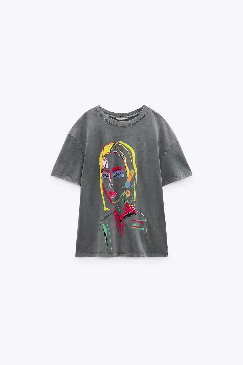 

Summer New Women's Loose Printed T-irt ort Sve Girl Versatile Casual Korean Sle Commute Creative Cartoon Design Top