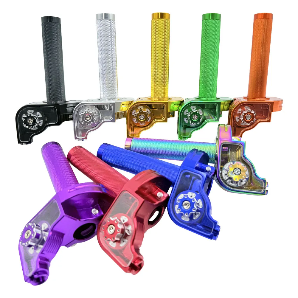 

22mm CNC Aluminum Accelerator Throttle Twist Grip Handlebar 1080mmm Cable for Motorcycle Moped ATV Quad Bicycle