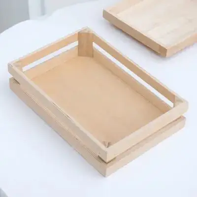 Cesta organizadora pequeña de madera, almacenamiento ligero rectangular para el hogar, oficina, dormitorio, cesta de madera, contenedores de madera para almacenamiento