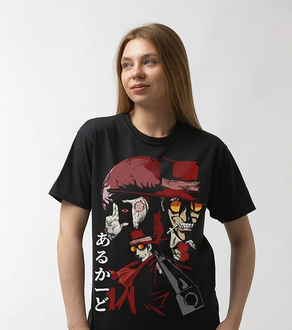 Hellsing Alucard T-Shirt Face Hell Sing Anime Seras Victoria Sweater Soft Tee